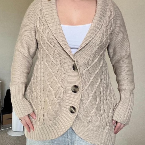 Vintage Merona cable knit chunky button cardigan - Picture 1 of 4